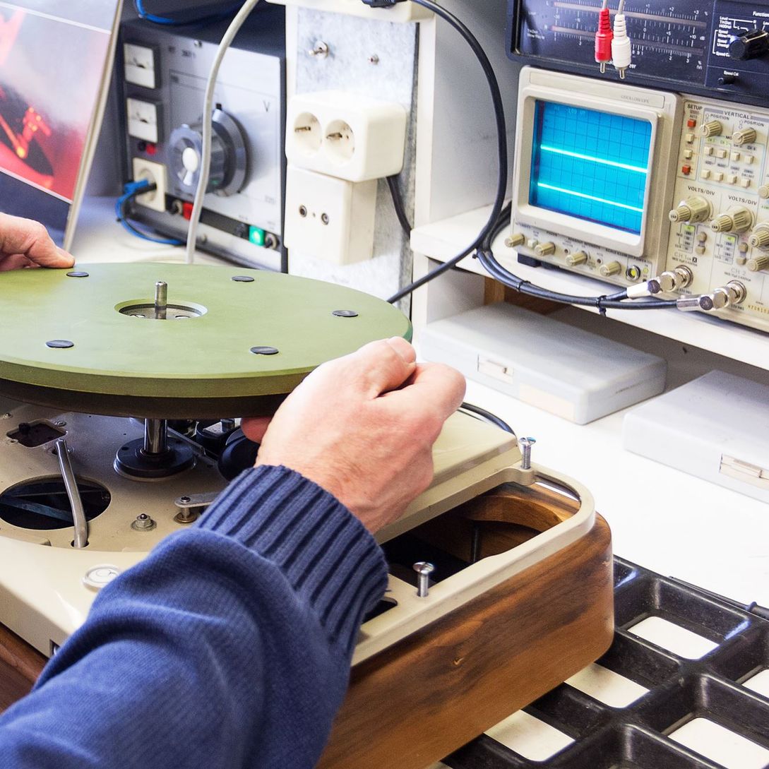 Record player being repaired