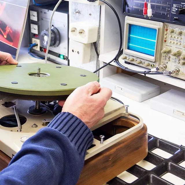 Record player being repaired